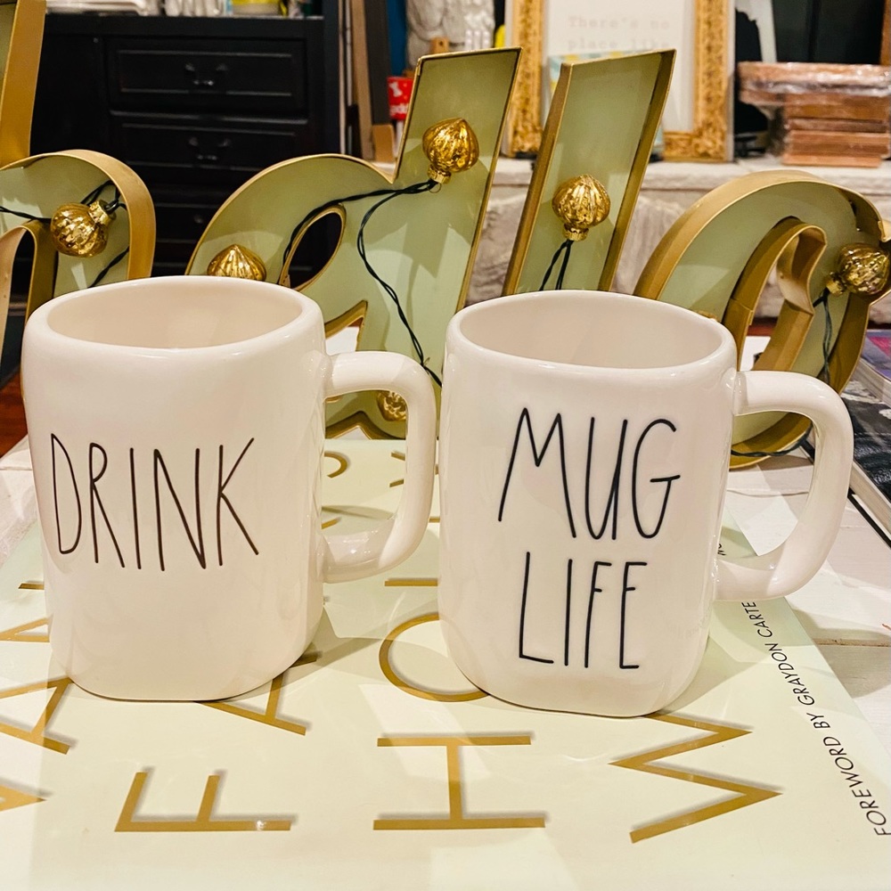 Rae Dunn set of 2 coffee mugs